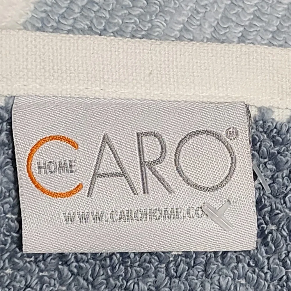Caro Home 8pc Striped Soft Cotton Towel Set Blue And White 2 Bath 2 Hand 4 Tip